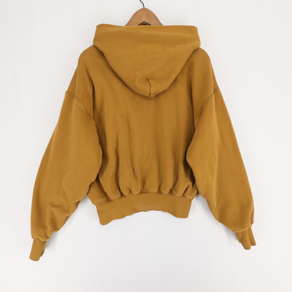 Yeezy Gap Perfect Hoodie Mens M Brown Double Layer Heavyweight Boxy Cropped - Picture 2 of 10